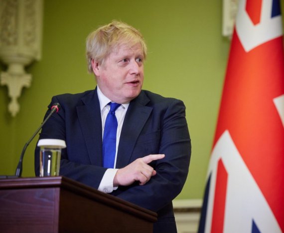 Премьер-министр Великобритании Борис Джонсон во время визита в Украину, апрель 2022 года.