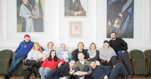 Творческая команда театра им. Ивана Франко, работающая над постановкой пьесы "Калигула".