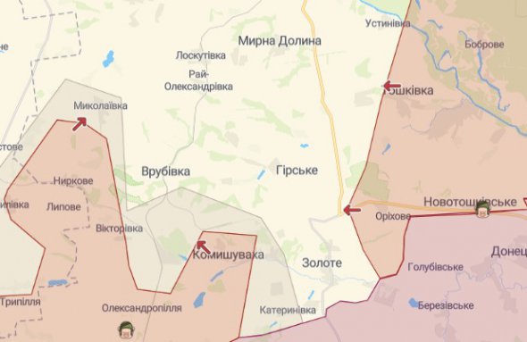 Карта боїв на Донбасі