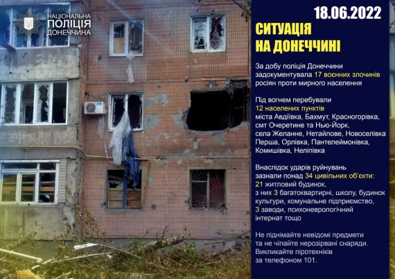 На Донеччині росіяни обстріляли 12 населених пунктів