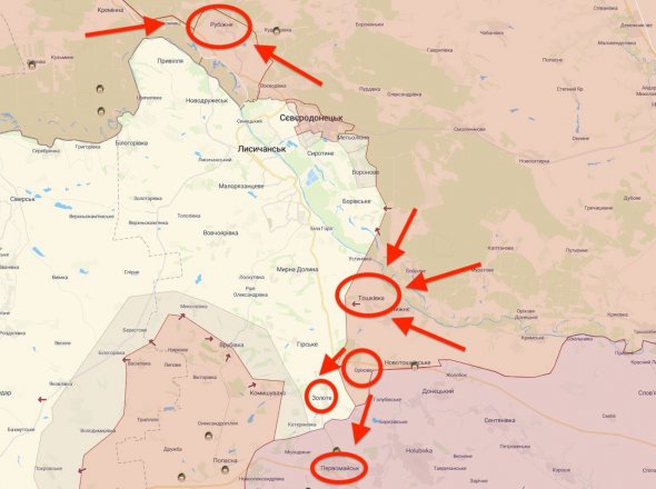 ЗСУ відбили  штурм у районі Тошківки Луганської області, а також у напрямках Оріхове – Золоте та Первомайськ – Золоте