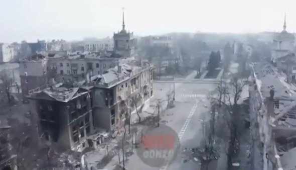 Центр города очень пострадал от бомбардировок