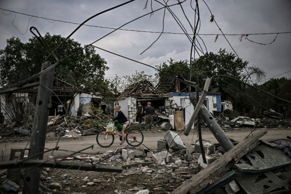 Зруйноване російською артилерією місто Добропілля на Донбасі 
