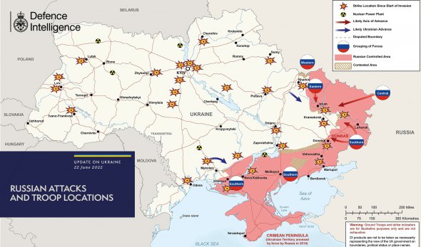 Мапа бойовий дій в Україні