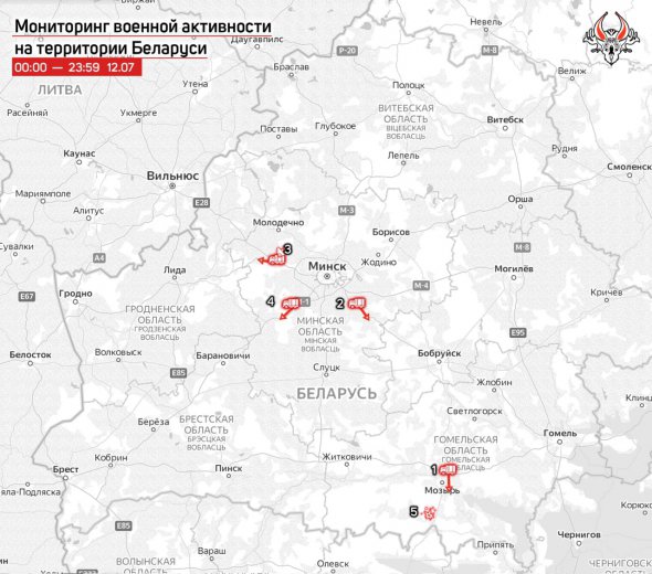 У Республіці Білорусь продовжують фіксувати активний рух військової техніки