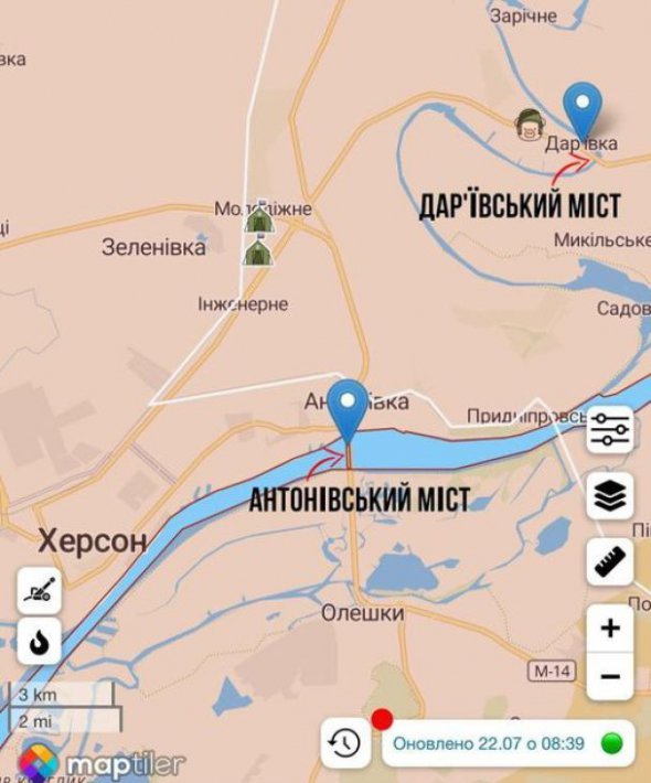 ЗСУ вдарили по Дар'ївському мосту під Херсоном