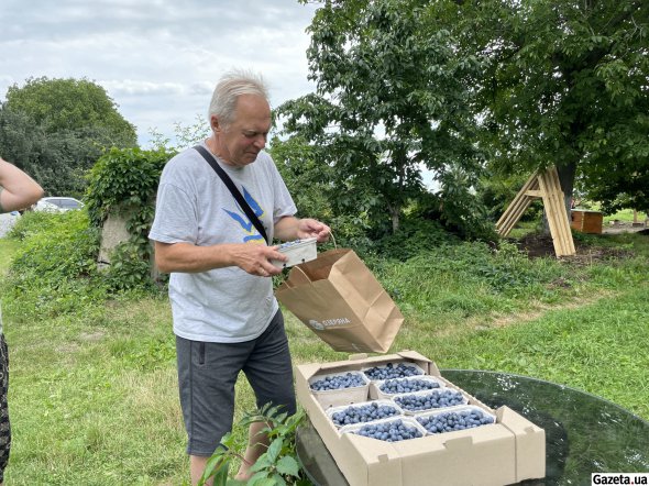 Валентин Мовчун збирає чергове замовлення. Сезон лохини в Україні тримає тільки влітку