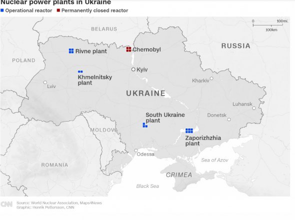 Карта українських АЕС