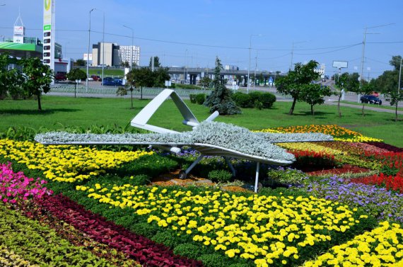 Ко Дню Независимости Украины в Киеве был создан цветник, посвященный турецкому беспилотнику "Байрактар"