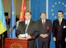 Церемонія вступу України до Ради Європи. Українську делегацію очолює прем'єр-міністр Євген Марчук. Страсбург, 9 листопада 1995 року
