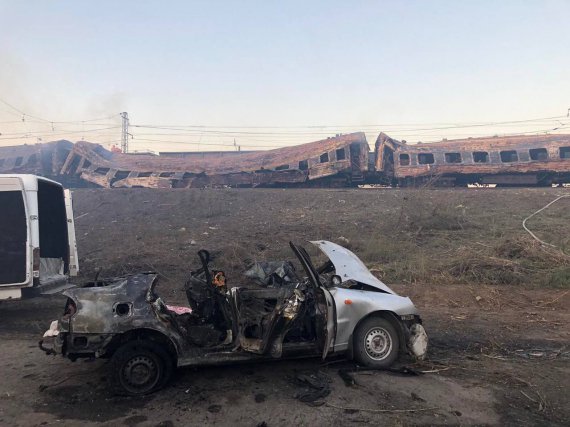 Российские террористы обстреляли железнодорожную станцию Чаплино в Днепропетровской области. 