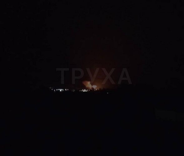 Пожар в Киевской области после взрывов