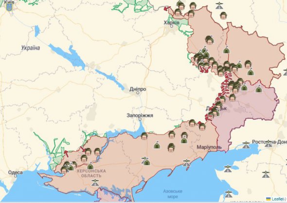 Мапа бойових дій в Україні на 5 вересня