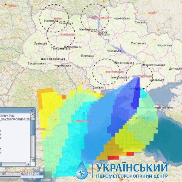 Модель забруднення території в разі аварії на ЗАЕС 4 вересня