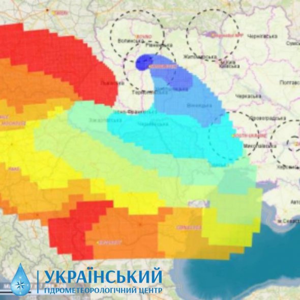 Модель забруднення території в разі аварії на Хмельницькій АЕС