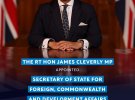 Міністром закордонних справ Великої Британії призначено Джеймса Клеверлі.