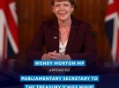 Венді Мортон, член парламенту, призначена парламентським секретарем казначейства. 