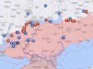 Карта бойових дій в Україні за 8 вересня