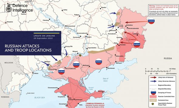 Британська розвідка оновила карту війни в Україні