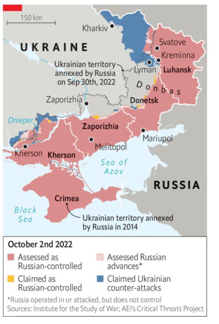 Оккупированные россиянами части Украины