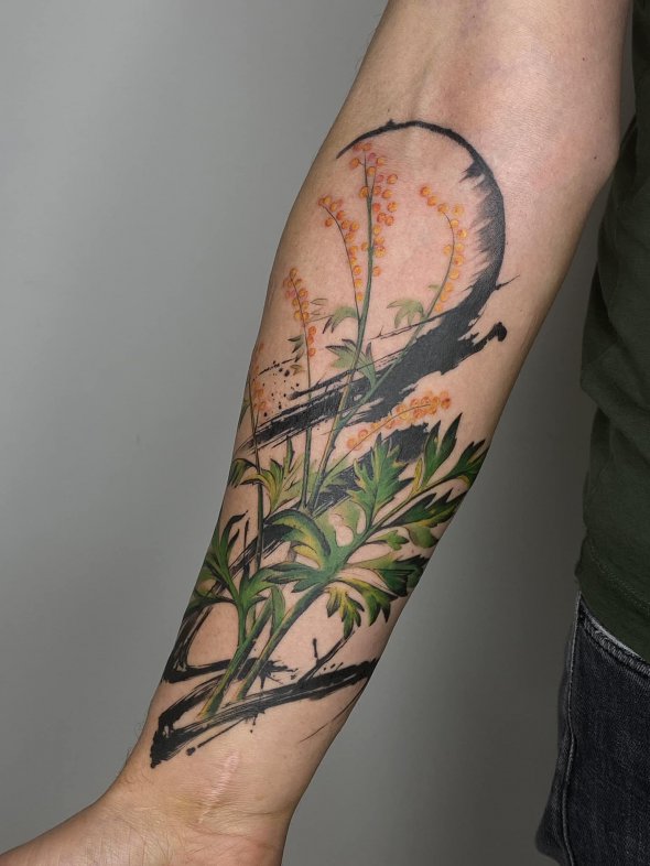 Татуировка с изображением ароматной полыни
