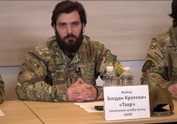 Начальник штабу полку «Азов» майор Богдан Кротевич – «Тавр». 