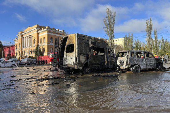 Ракетний обстріл центру Києва 