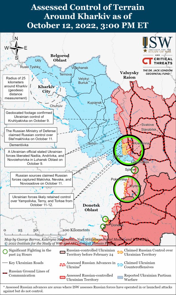 Карта боевых действий на востоке Украины