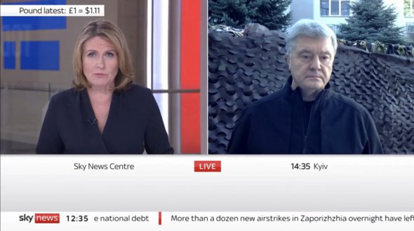 Порошенко в ефірі Sky News: внутрішня єдність українців – це точно не те, на що розраховував Путін