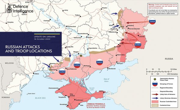 Великобритания показала актуальную карту войны в Украине