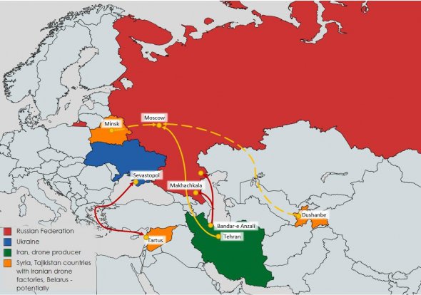 Як Іран доставляє свої дрони до Росії