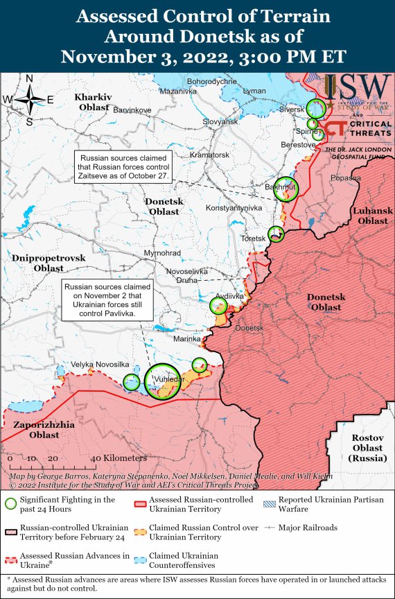 Російські військові продовжують намагатися наступати в напрямку Вугледара та Бахмута