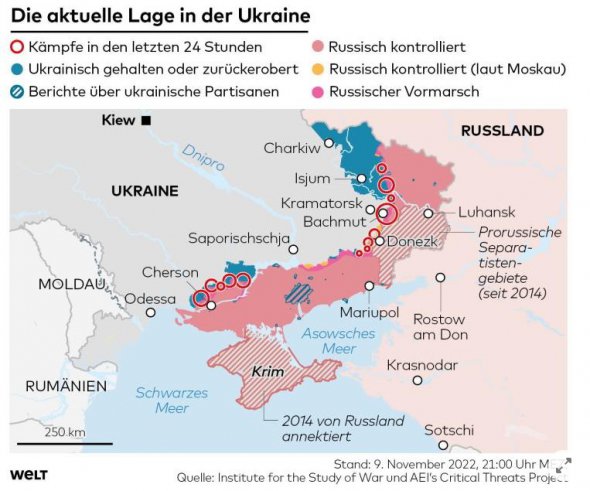 Оккупированные и освобожденные части Украины