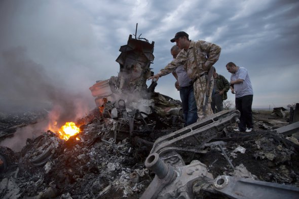 Место крушения самолета рейса МН-17, 17 июля 2014 года