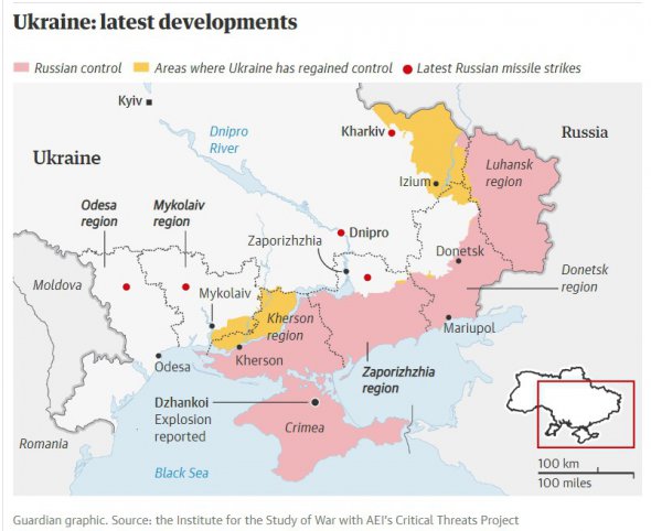 Останні місця ракетних ударів Росії 