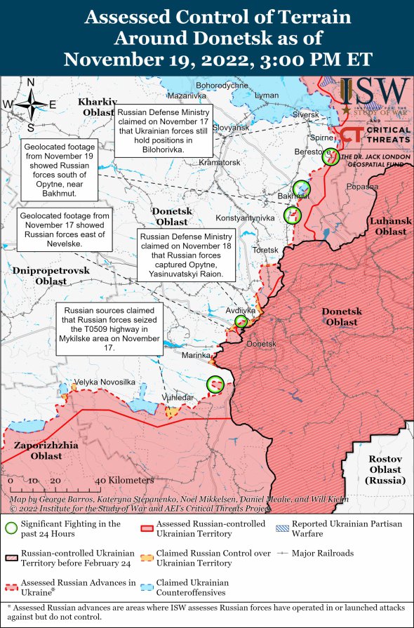 Карта боїв на Донбасі
