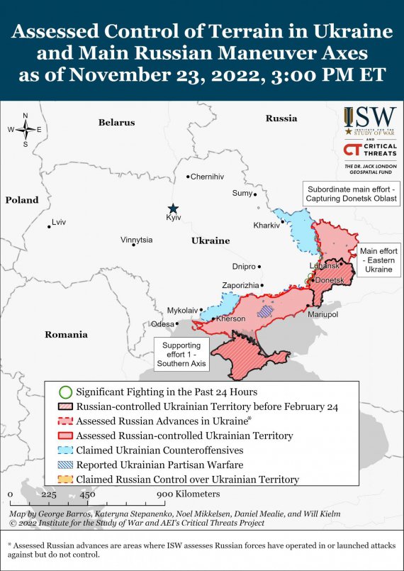 Аналитики ISW обновили карту боевых действий в Украине