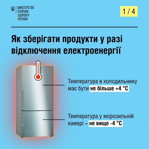 Министерство здравоохранения дало советы, как хранить пищевые продукты, когда выключают электроэнергию.