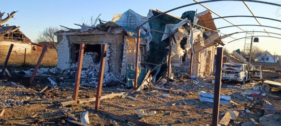 Последствия ракетной атаки по пригороду Запорожья