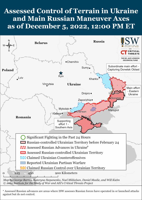 Карта бойових дій в Україні від американських аналітиків