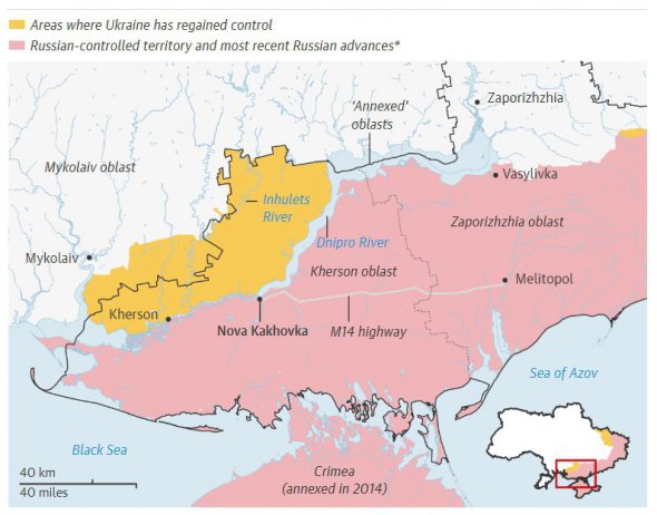 Окуповані та звільнені регіони півдня України 