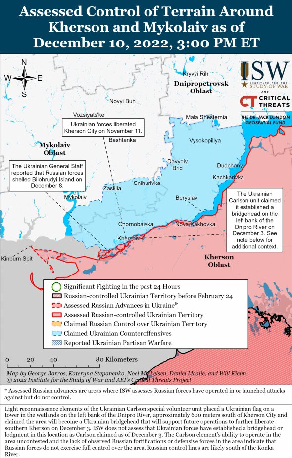 Карта боев на юге Украины