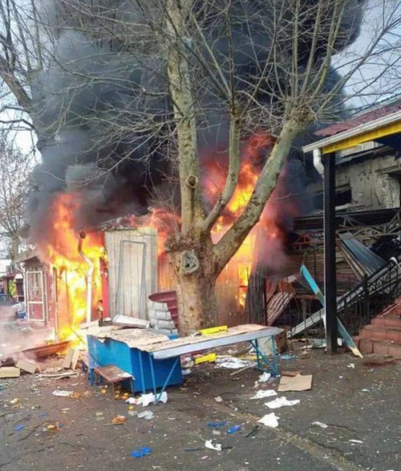 Последствия российских обстрелов центра Херсона 24 декабря