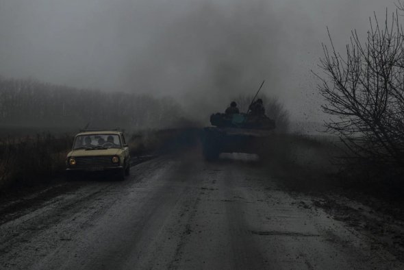 Украинский танк под городом Бахмут в прошлом месяце