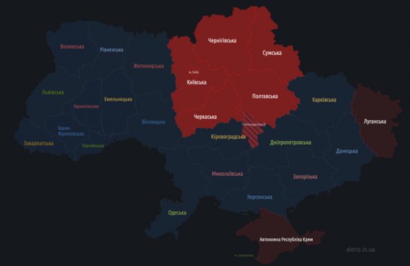 В северных областях Украины объявлены воздушные тревоги
