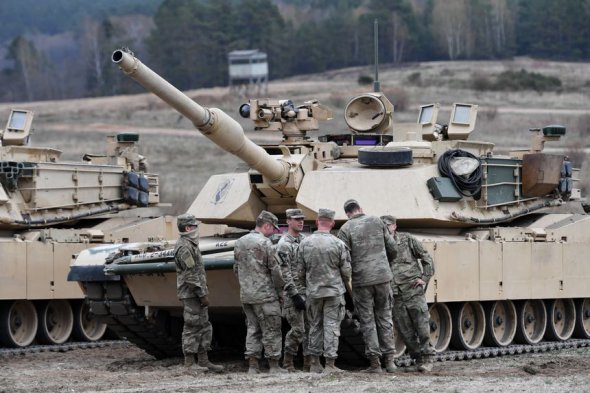 Танки M1 Abrams на полигоне в Дравско-Поморске, Польша, 25 апреля 2022 года 
