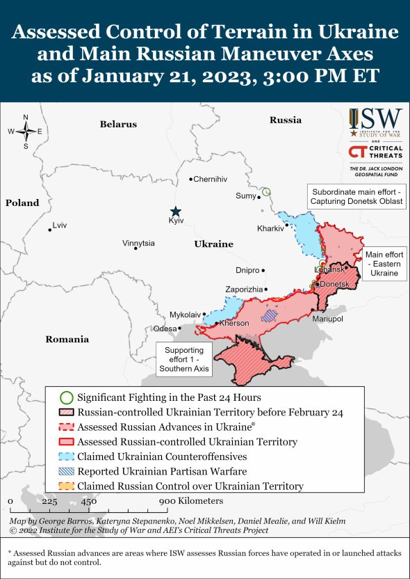 ISW показали свіжі карти боїв