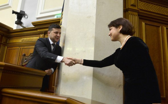 Президент Володимир Зеленський та Ірина Венедіктова у Верховній Раді під час її призначення генеральним прокурором.