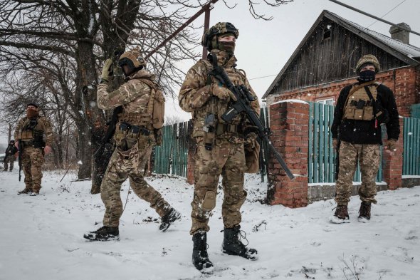 Українські солдати біля Бахмута 