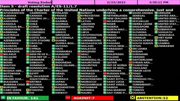 Генассамблея ООН поддержала резолюцию Украины